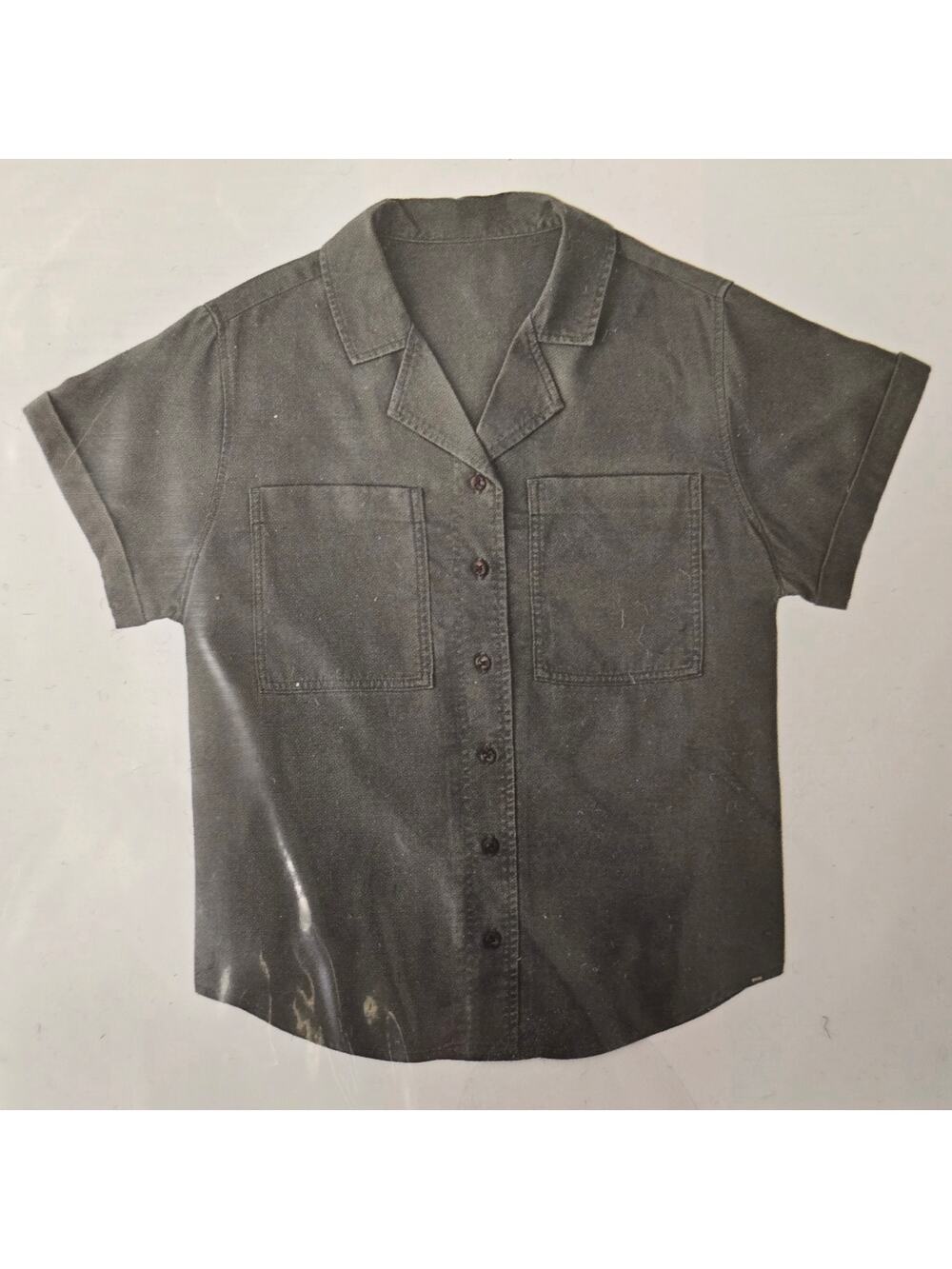 Member's Mark Tencel Camp Shirt Womens Small Olive Button Front NWT NEW SEALED
